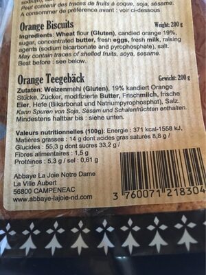 Croque-thé à l'orange 200 gr ( 08300 )